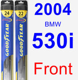 Front Wiper Blade Pack for 2004 BMW 530i - Hybrid