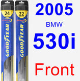 Front Wiper Blade Pack for 2005 BMW 530i - Hybrid