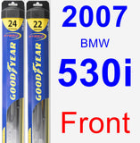 Front Wiper Blade Pack for 2007 BMW 530i - Hybrid
