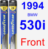 Front Wiper Blade Pack for 1994 BMW 530i - Hybrid