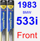 Front Wiper Blade Pack for 1983 BMW 533i - Hybrid