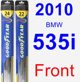 Front Wiper Blade Pack for 2010 BMW 535i - Hybrid