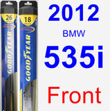 Front Wiper Blade Pack for 2012 BMW 535i - Hybrid