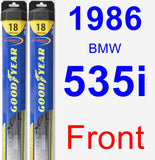Front Wiper Blade Pack for 1986 BMW 535i - Hybrid