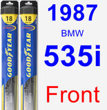 Front Wiper Blade Pack for 1987 BMW 535i - Hybrid