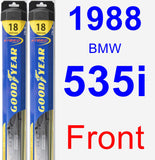 Front Wiper Blade Pack for 1988 BMW 535i - Hybrid