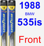 Front Wiper Blade Pack for 1988 BMW 535is - Hybrid