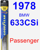 Passenger Wiper Blade for 1978 BMW 633CSi - Hybrid