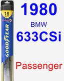 Passenger Wiper Blade for 1980 BMW 633CSi - Hybrid