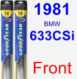 Front Wiper Blade Pack for 1981 BMW 633CSi - Hybrid