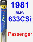 Passenger Wiper Blade for 1981 BMW 633CSi - Hybrid