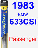 Passenger Wiper Blade for 1983 BMW 633CSi - Hybrid