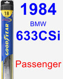 Passenger Wiper Blade for 1984 BMW 633CSi - Hybrid