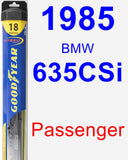 Passenger Wiper Blade for 1985 BMW 635CSi - Hybrid