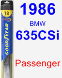 Passenger Wiper Blade for 1986 BMW 635CSi - Hybrid