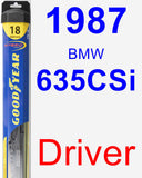 Driver Wiper Blade for 1987 BMW 635CSi - Hybrid