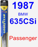 Passenger Wiper Blade for 1987 BMW 635CSi - Hybrid