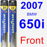 Front Wiper Blade Pack for 2007 BMW 650i - Hybrid