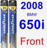 Front Wiper Blade Pack for 2008 BMW 650i - Hybrid