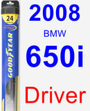 Driver Wiper Blade for 2008 BMW 650i - Hybrid