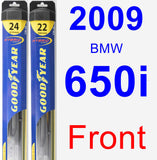 Front Wiper Blade Pack for 2009 BMW 650i - Hybrid