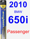 Passenger Wiper Blade for 2010 BMW 650i - Hybrid