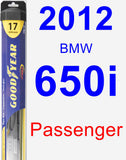 Passenger Wiper Blade for 2012 BMW 650i - Hybrid