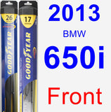 Front Wiper Blade Pack for 2013 BMW 650i - Hybrid