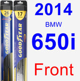 Front Wiper Blade Pack for 2014 BMW 650i - Hybrid