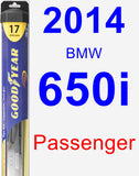 Passenger Wiper Blade for 2014 BMW 650i - Hybrid