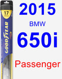 Passenger Wiper Blade for 2015 BMW 650i - Hybrid