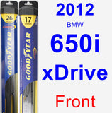 Front Wiper Blade Pack for 2012 BMW 650i xDrive - Hybrid