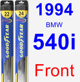 Front Wiper Blade Pack for 1994 BMW 540i - Hybrid