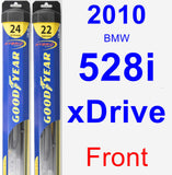 Front Wiper Blade Pack for 2010 BMW 528i xDrive - Hybrid