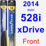 Front Wiper Blade Pack for 2014 BMW 528i xDrive - Hybrid