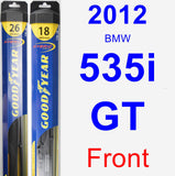 Front Wiper Blade Pack for 2012 BMW 535i GT - Hybrid