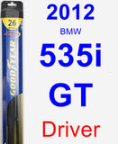 Driver Wiper Blade for 2012 BMW 535i GT - Hybrid