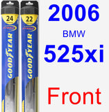 Front Wiper Blade Pack for 2006 BMW 525xi - Hybrid