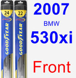 Front Wiper Blade Pack for 2007 BMW 530xi - Hybrid