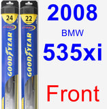 Front Wiper Blade Pack for 2008 BMW 535xi - Hybrid