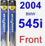 Front Wiper Blade Pack for 2004 BMW 545i - Hybrid