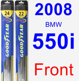 Front Wiper Blade Pack for 2008 BMW 550i - Hybrid