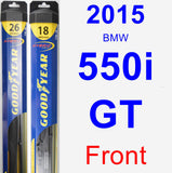 Front Wiper Blade Pack for 2015 BMW 550i GT - Hybrid