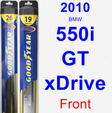 Front Wiper Blade Pack for 2010 BMW 550i GT xDrive - Hybrid