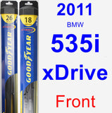 Front Wiper Blade Pack for 2011 BMW 535i xDrive - Hybrid