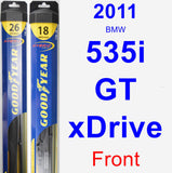 Front Wiper Blade Pack for 2011 BMW 535i GT xDrive - Hybrid