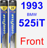 Front Wiper Blade Pack for 1993 BMW 525iT - Hybrid