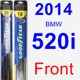 Front Wiper Blade Pack for 2014 BMW 520i - Hybrid