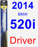 Driver Wiper Blade for 2014 BMW 520i - Hybrid