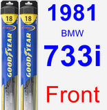 Front Wiper Blade Pack for 1981 BMW 733i - Hybrid